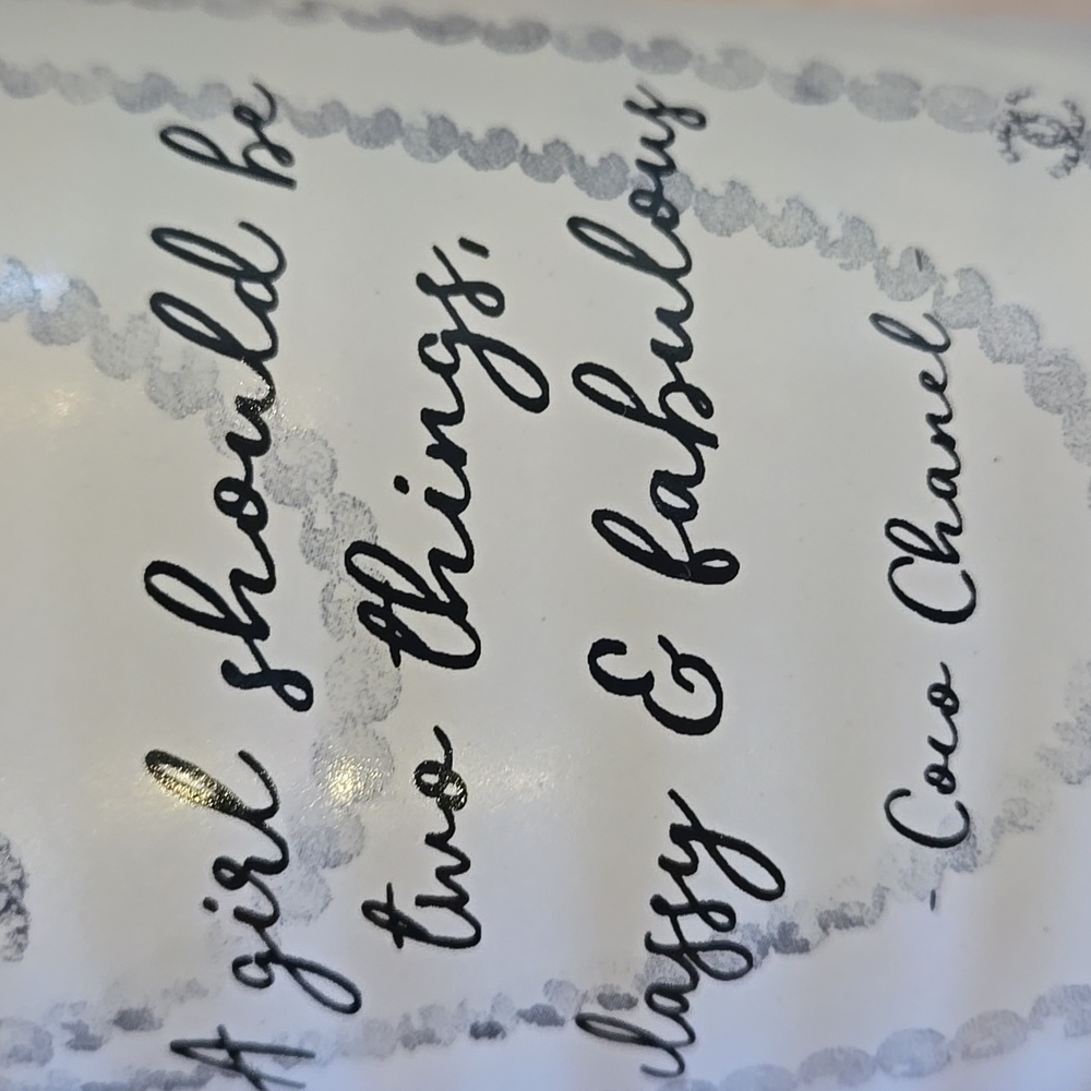 Amanda Greenwood Art Large Dimpled Mug with Coco Chanel Inspirational Quote - Picture 2 of 7